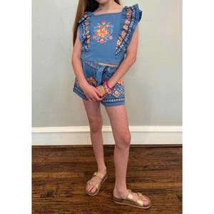 NEW NANAI girl's floral short set in blue